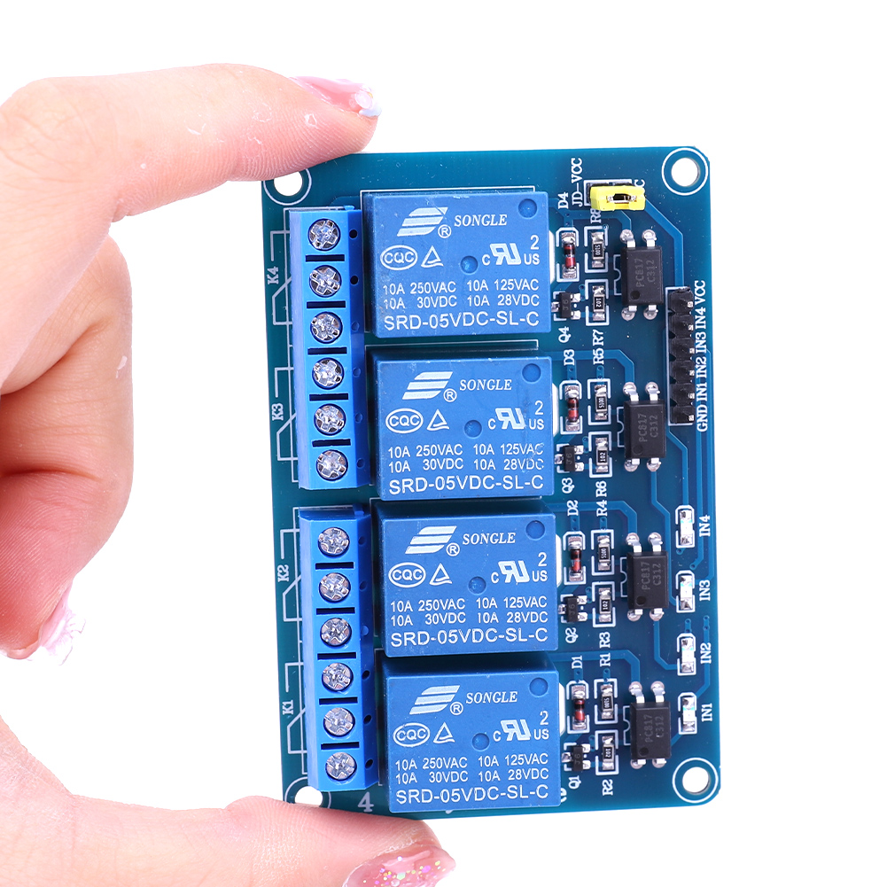 Home Automation Arduino - Papan Relai 4 Saluran 5V 12V