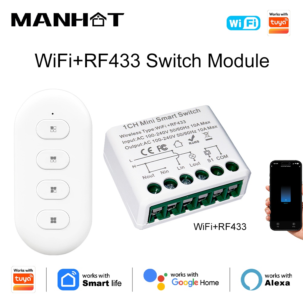Diy Automation - Untuk Tuya WIFI 10A Sakelar Lampu