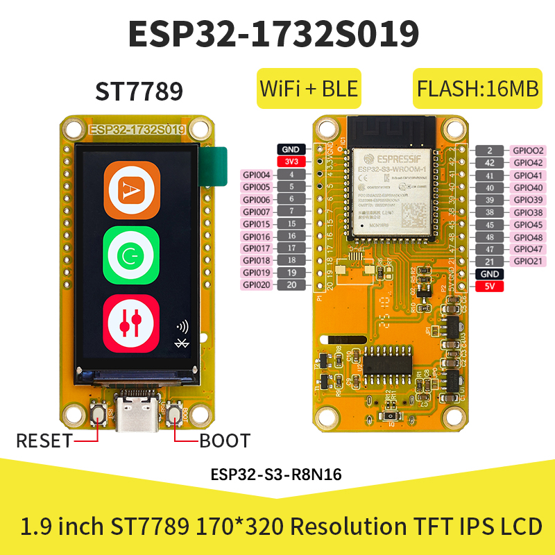 Home Automation Arduino - ESP32-S3 1.9 Inch IPS LCD 170*320