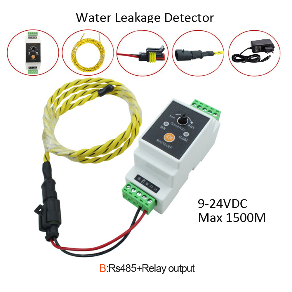 Water Leak Detector Wired - 1Set detektor kebocoran air kawat, dengan
