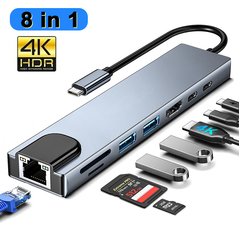 Hub USB Tipe C 8 In 1 untuk Ma - Home Assistant Sd ulasan dan harga