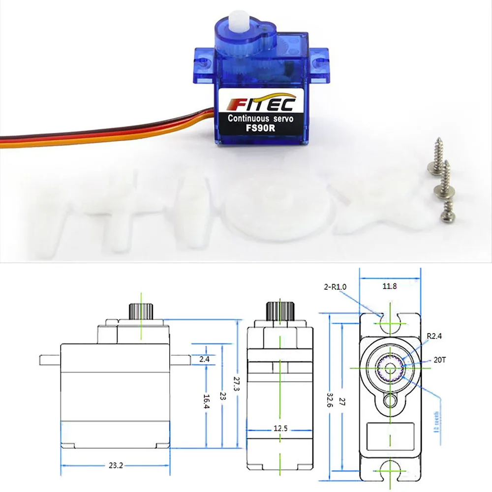 Feetech Mini FS90R mikro Servo - Diy Automation ulasan dan harga