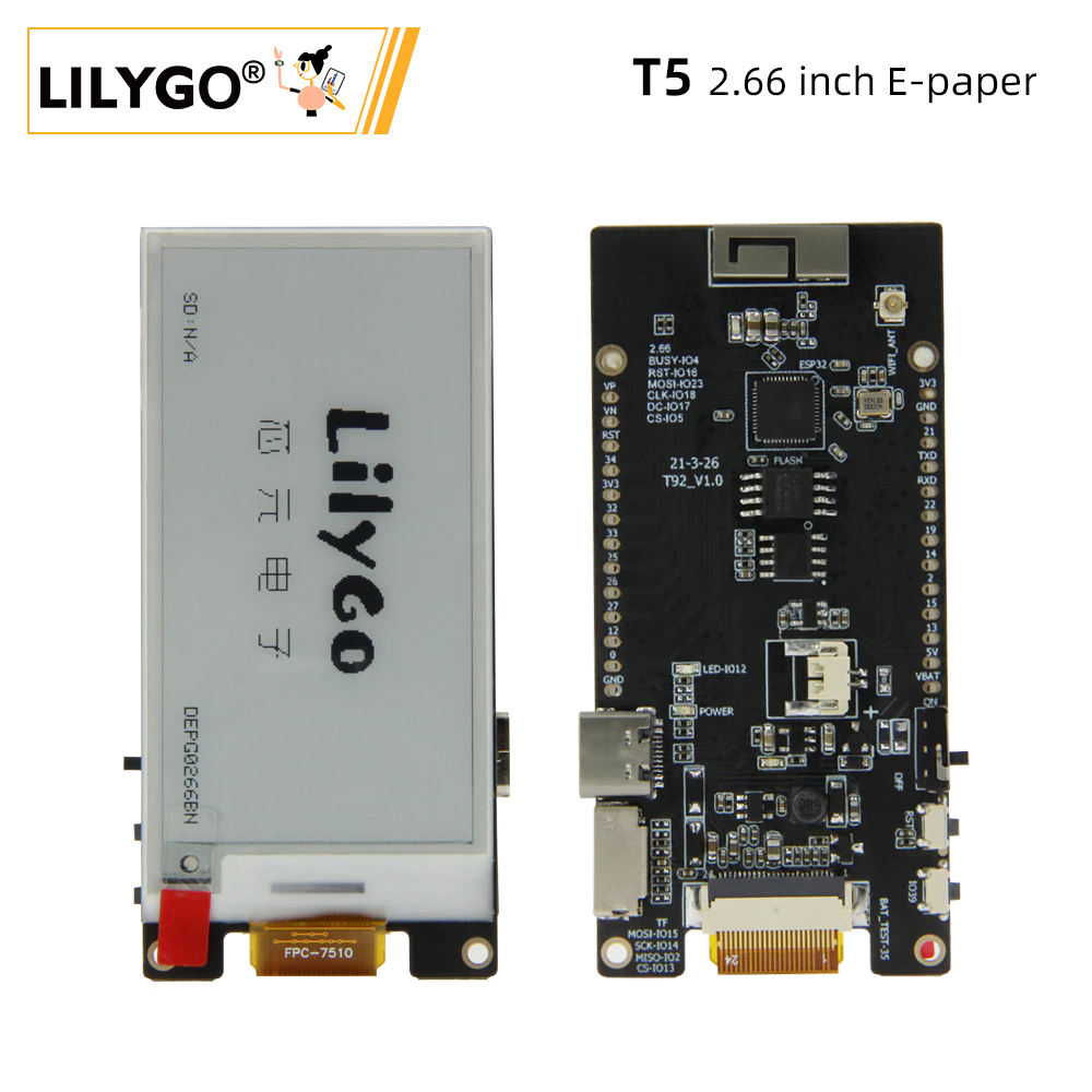 LILYGO® TTGO T5 2.66-Inch E-Pa - Home Automation Arduino ulasan dan harga