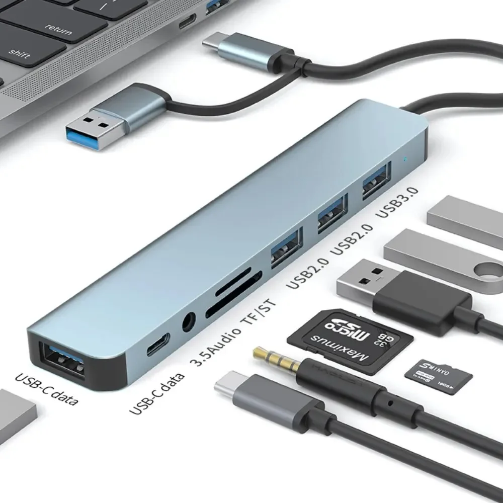 Hub USB-C 8 In 2 dengan Pembac - Home Assistant Sd ulasan dan harga