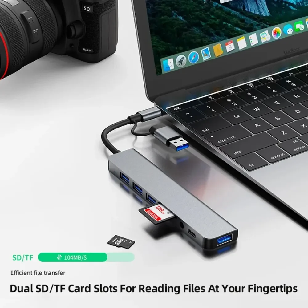 Hub USB-C 8 In 2 dengan Pembac - Home Assistant Sd ulasan dan harga